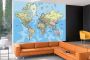 Yourdecoration Papermoon Wereldkaart Vlies Fotobehang 350x260cm 7-banen - Thumbnail 3