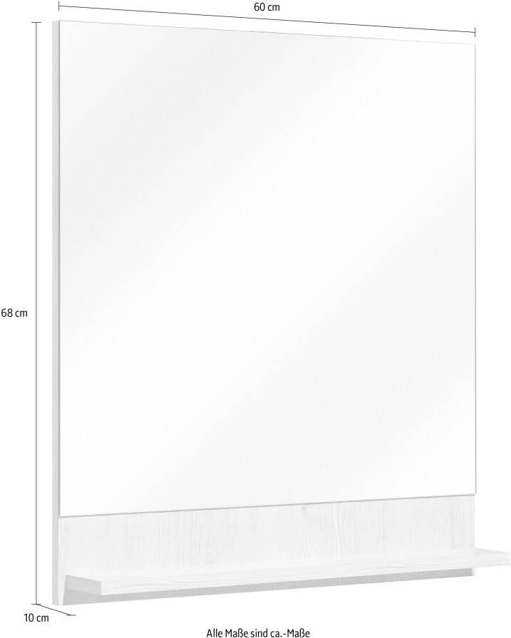 Saphir Wandspiegel Quickset 350 Flächenspiegel mit Ablage 60 cm breit 68 cm hoch