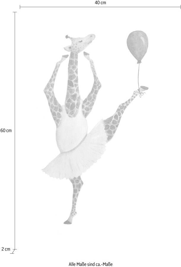 queence Artprint op linnen Ballerina's giraf