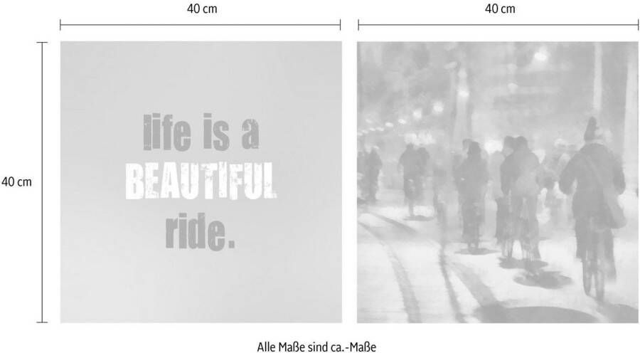 queence Artprint op linnen Beautiful Premium canvasstof handgemaakt in Duitsland uitspraak 2-delige set (set)