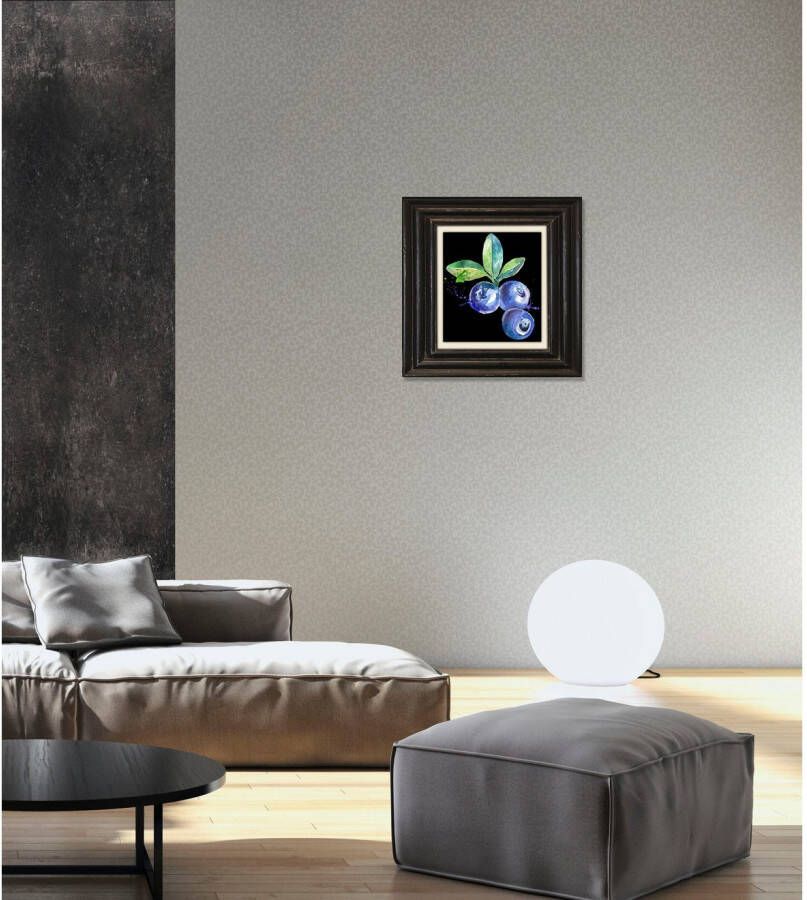 queence Artprint op linnen Bosbessen Premium canvasstof handgemaakt in Duitsland 40x40cm