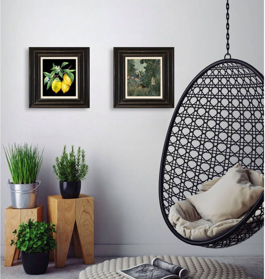 queence Artprint op linnen Citroenen Premium canvasstof handgemaakt in Duitsland 40x40cm