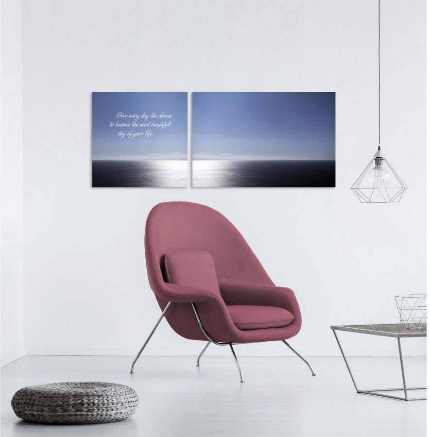 queence Artprint op linnen Day of your life Premium canvasstof handgemaakt in Duitsland uitspraak 2-delige set (set)