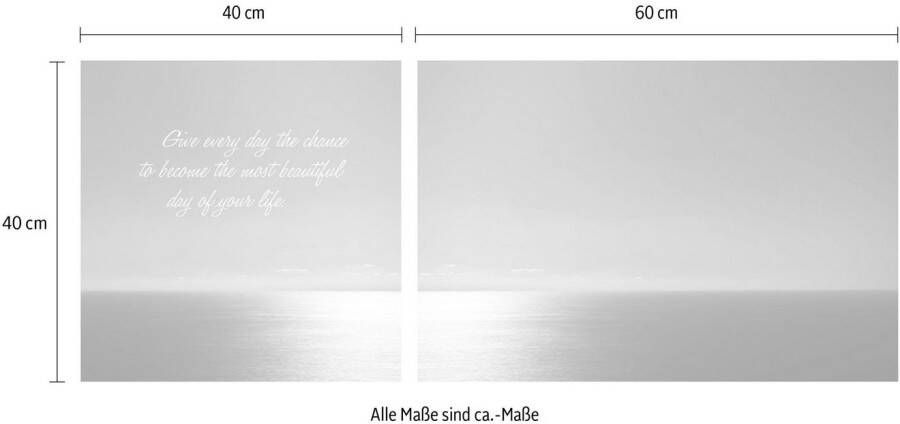 queence Artprint op linnen Day of your life Premium canvasstof handgemaakt in Duitsland uitspraak 2-delige set (set)