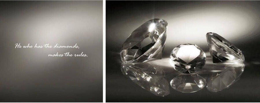 queence Artprint op linnen Diamonds Premium canvasstof handgemaakt in Duitsland uitspraak 2-delige set (set)