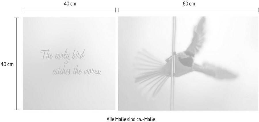 queence Artprint op linnen Early Bird Premium canvasstof handgemaakt in Duitsland uitspraak 2-delige set (set)