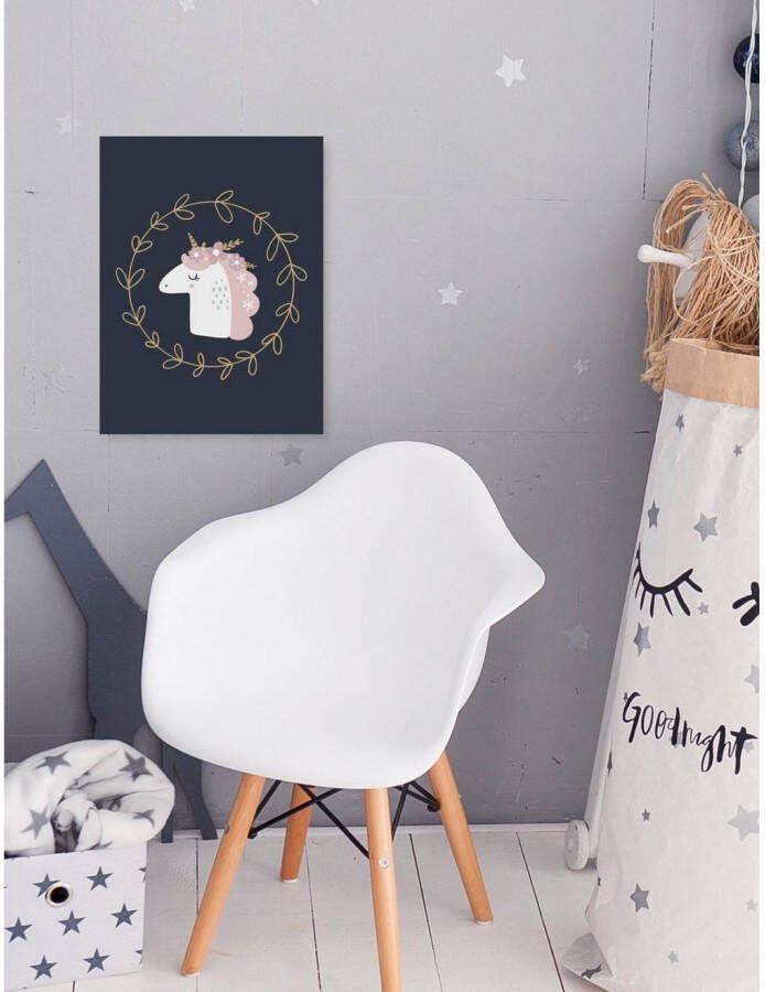 queence Artprint op linnen Eenhoorn Premium canvasstof handgemaakt in Duitsland