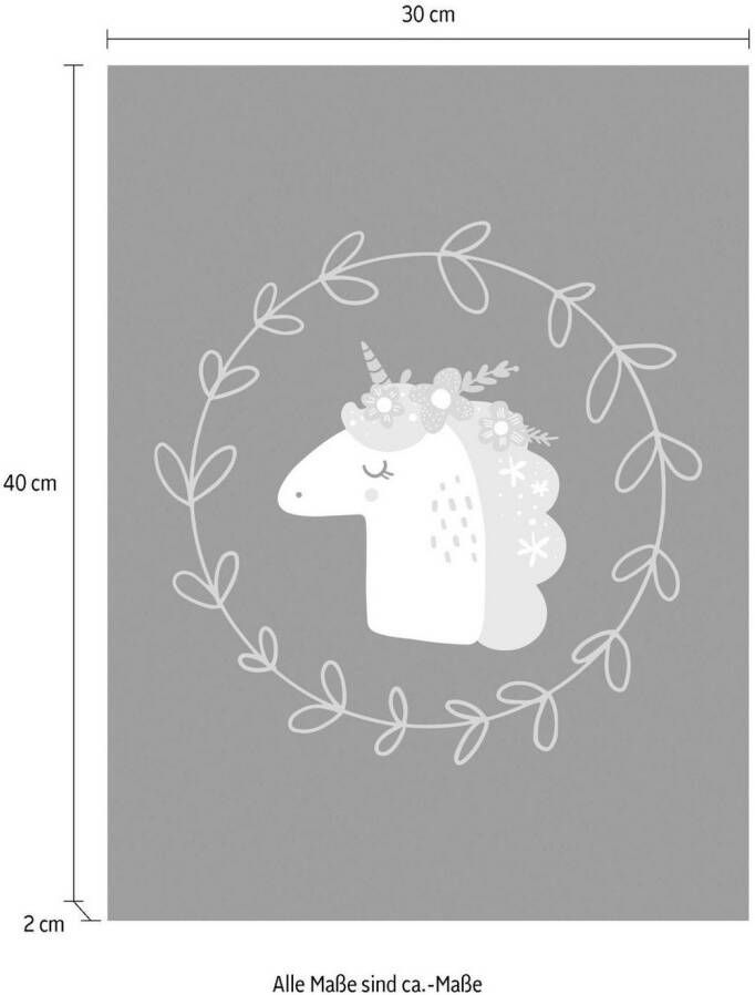 queence Artprint op linnen Eenhoorn Premium canvasstof handgemaakt in Duitsland