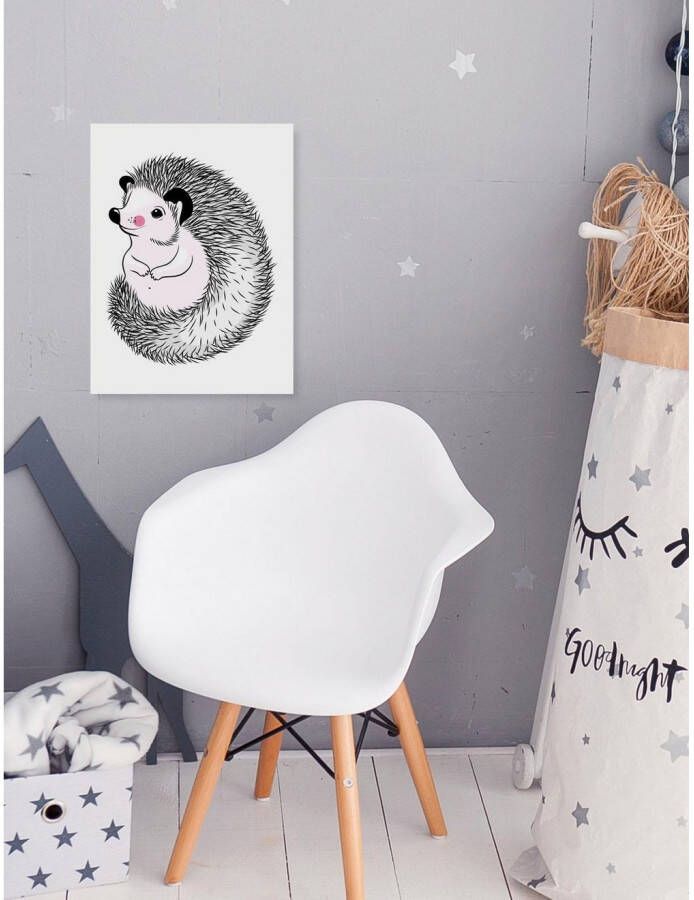 queence Artprint op linnen Egel Premium canvasstof handgemaakt in Duitsland