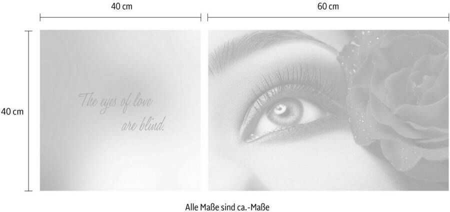 queence Artprint op linnen Eyes Premium canvasstof handgemaakt in Duitsland uitspraak 2-delige set (set)