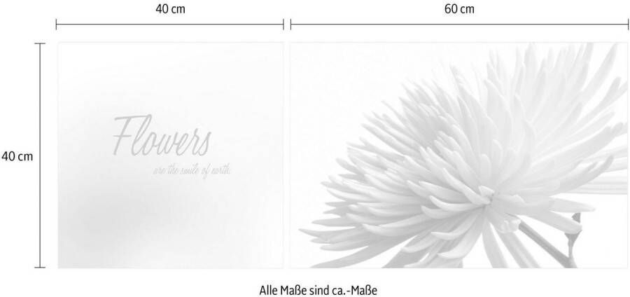 queence Artprint op linnen Flowers Premium canvasstof handgemaakt in Duitsland uitspraak 2-delige set (set)