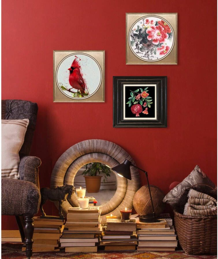 queence Artprint op linnen Granaatappel Premium canvasstof handgemaakt in Duitsland 40x40cm