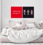 Queence Artprint op linnen Hart Premium canvasstof handgemaakt in Duitsland uitspraak 2-delige set (set) - Thumbnail 2