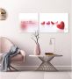 Queence Artprint op linnen Love is Life Premium canvasstof handgemaakt in Duitsland uitspraak 2-delige set (set) - Thumbnail 2