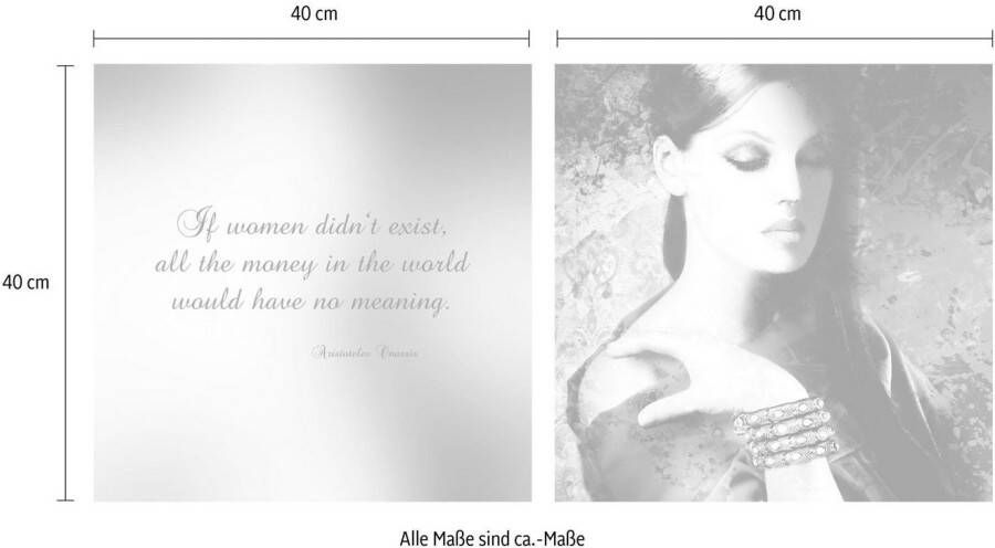 queence Artprint op linnen Money Premium canvasstof handgemaakt in Duitsland citaat 2-delige set (set)