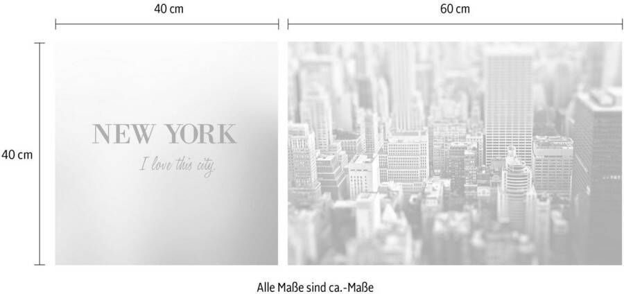 queence Artprint op linnen New York Premium canvasstof handgemaakt in Duitsland uitspraak 2-delige set (set)