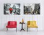 Queence Artprint op linnen New York Wanddecoratie zwart wit getekend Amerika premium canvasstof - Thumbnail 2