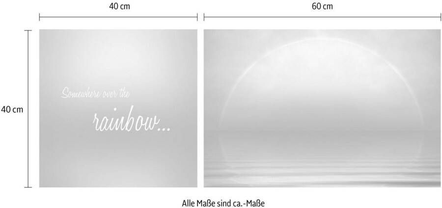 queence Artprint op linnen Rainbow Premium canvasstof handgemaakt in Duitsland uitspraak 2-delige set (set)