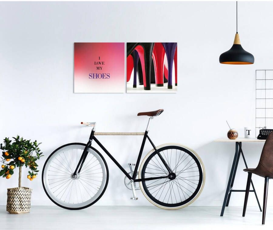 queence Artprint op linnen Shoes Premium canvasstof handgemaakt in Duitsland uitspraak 2-delige set (set)