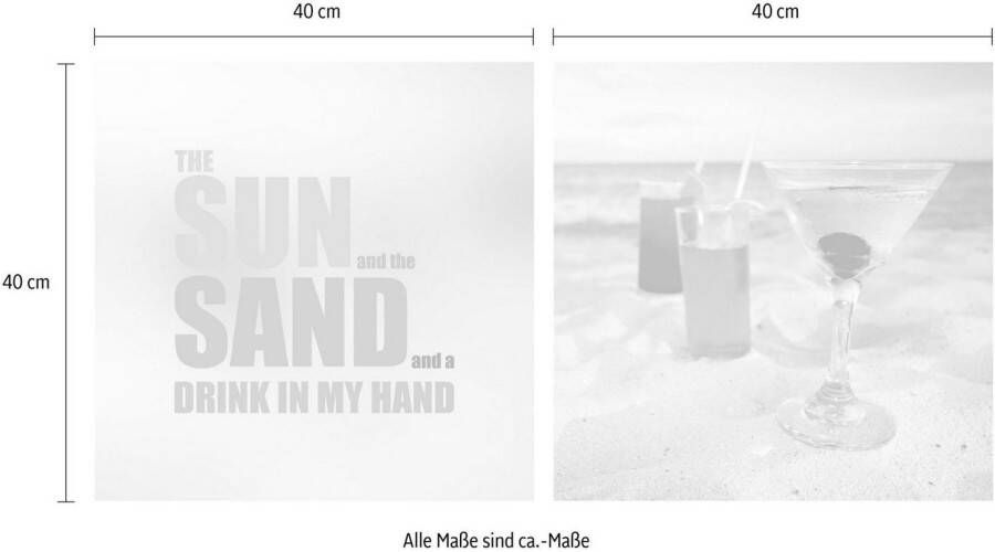 queence Artprint op linnen Sun & Sand Premium canvasstof handgemaakt in Duitsland uitspraak 2-delige set (set)