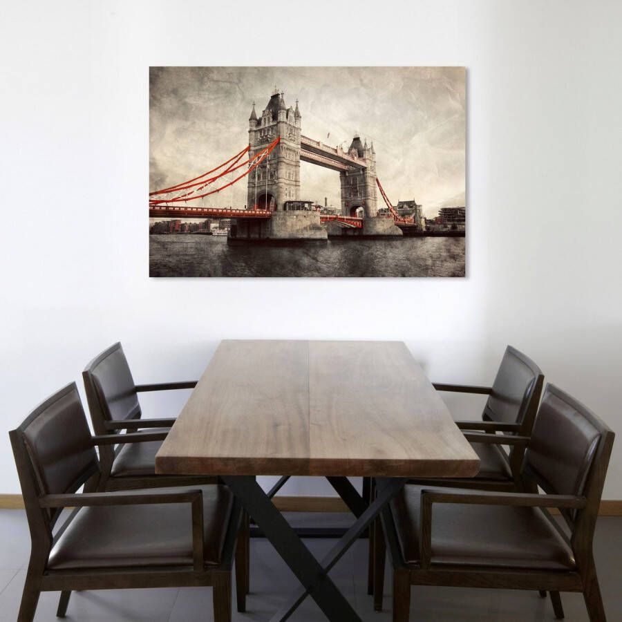 queence Artprint op linnen Tower Bridge Premium canvasstof handgemaakt in Duitsland