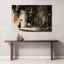 Queence Artprint op linnen Vrouw in de regen Premium canvasstof handgemaakt in Duitsland - Thumbnail 2