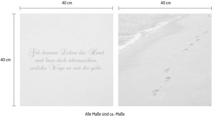 queence Artprint op linnen Wegen Premium canvasstof handgemaakt in Duitsland uitspraak 2-delige set (set)