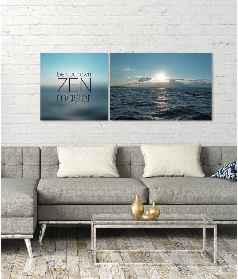 queence Artprint op linnen Zenmaster Premium canvasstof handgemaakt in Duitsland uitspraak 2-delige set (set)