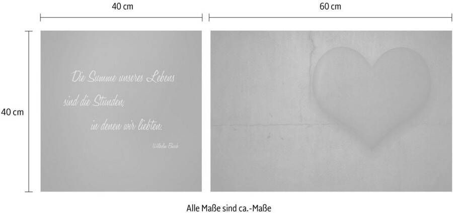 queence Artprint op linnen Zonden Premium canvasstof handgemaakt in Duitsland citaat 2-delige set (set)
