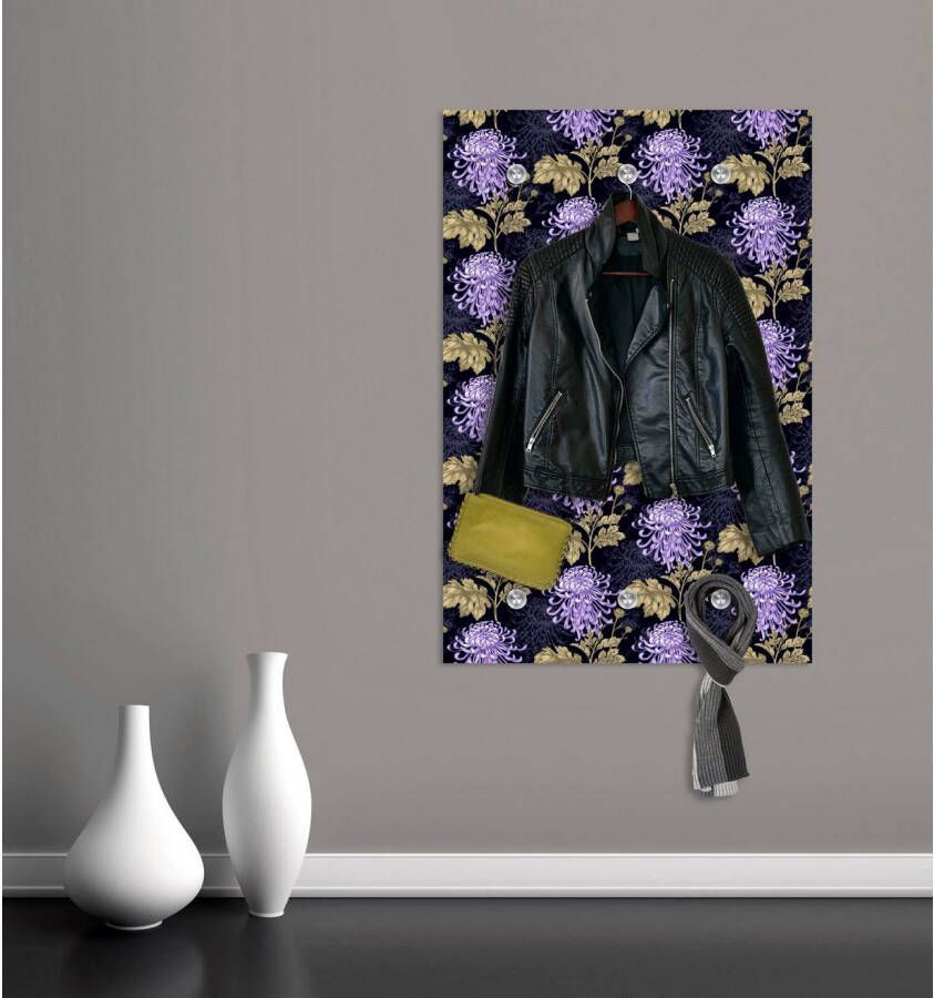 queence Kapstok Bloemen met 6 haken 80 x 120 cm