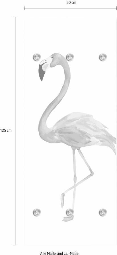 queence Kapstok Flamingo met 6 haken 50 x 120 cm