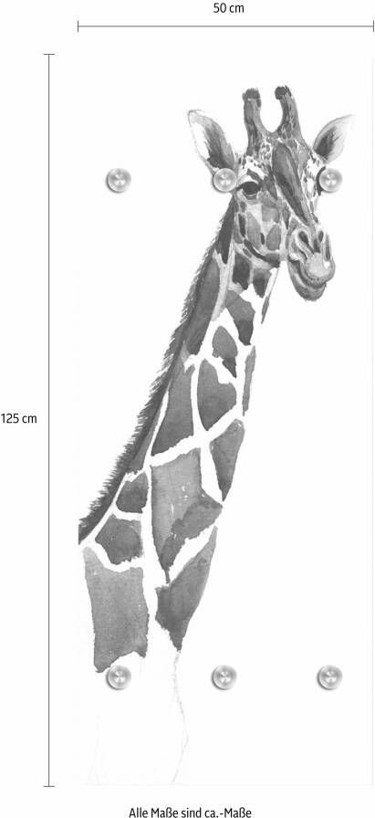 queence Kapstok Giraf met 6 haken 50 x 120 cm