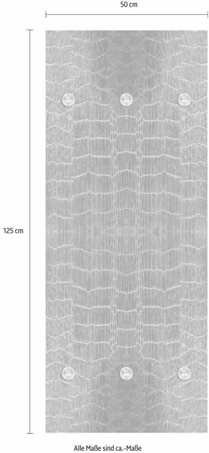 queence Kapstok Leer-look met 6 haken 50 x 120 cm