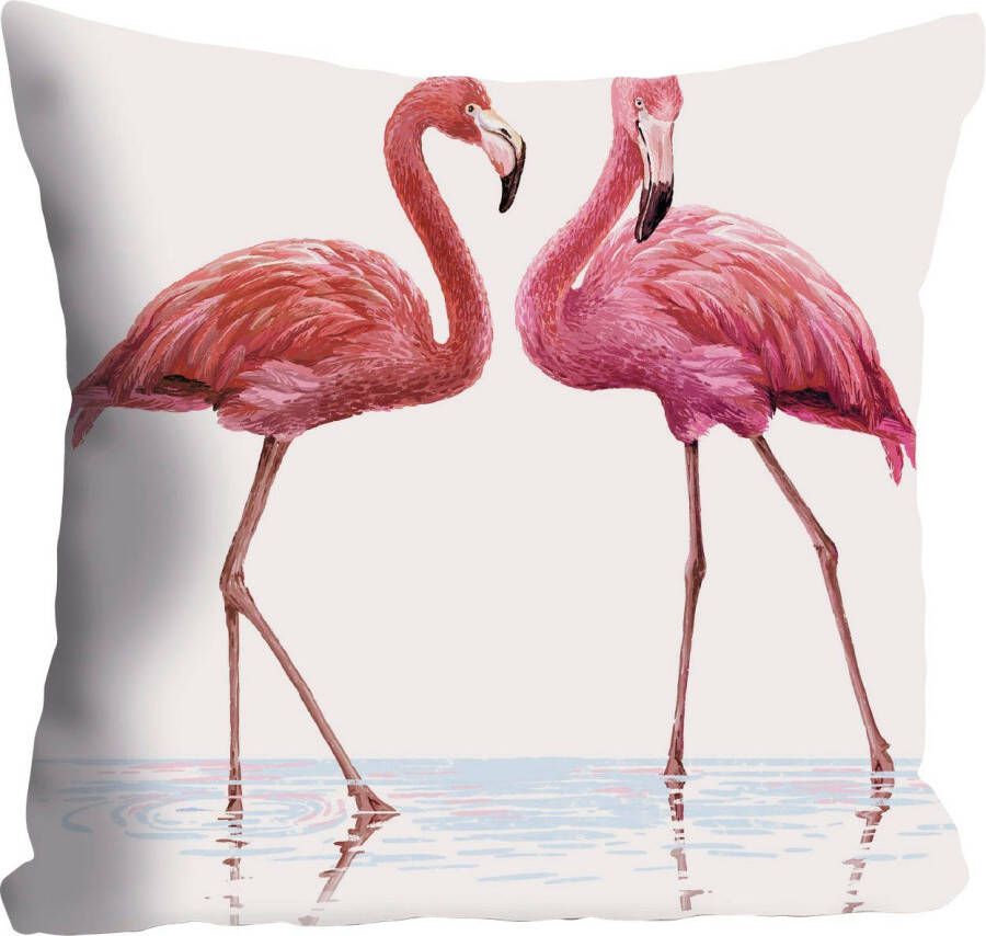 queence Sierkussen ANNA met flamingo's kussenovertrek zonder vulling(1 stuk)