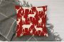 Queence Sierkussen Anthony Kussenhoes herten elanden rood kerst winterachtig kerstmotief (1 stuk) - Thumbnail 4