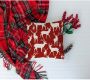 Queence Sierkussen Anthony Kussenhoes herten elanden rood kerst winterachtig kerstmotief (1 stuk) - Thumbnail 6
