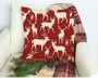 Queence Sierkussen Anthony Kussenhoes herten elanden rood kerst winterachtig kerstmotief (1 stuk) - Thumbnail 7