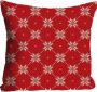 Queence Sierkussen CINDY Kussenhoes kerstpatroon rood wit stoflook feestelijk winterachtig (1 stuk) - Thumbnail 2