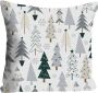 Queence Sierkussen Diddle Kussenhoes witte achtergrond kerstbomen kerst feestelijk (1 stuk) - Thumbnail 2