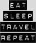 Queence Sierkussen Eat Sleep Travel Repeat Kussenovertrek zonder vulling(1 stuk) - Thumbnail 2