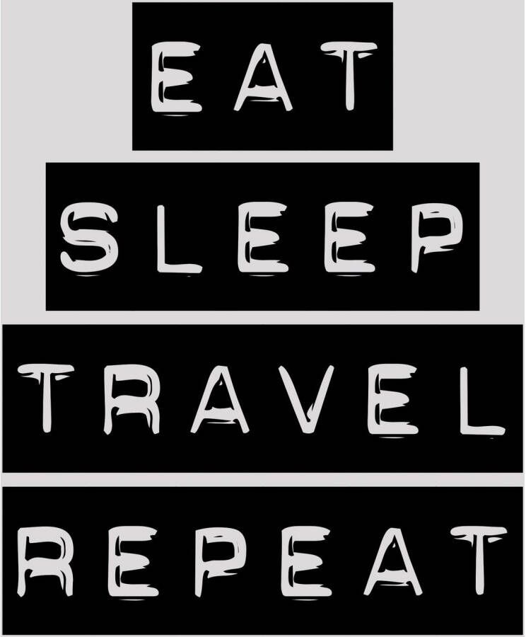 queence Sierkussen Eat Sleep Travel Repeat Kussenovertrek zonder vulling(1 stuk)