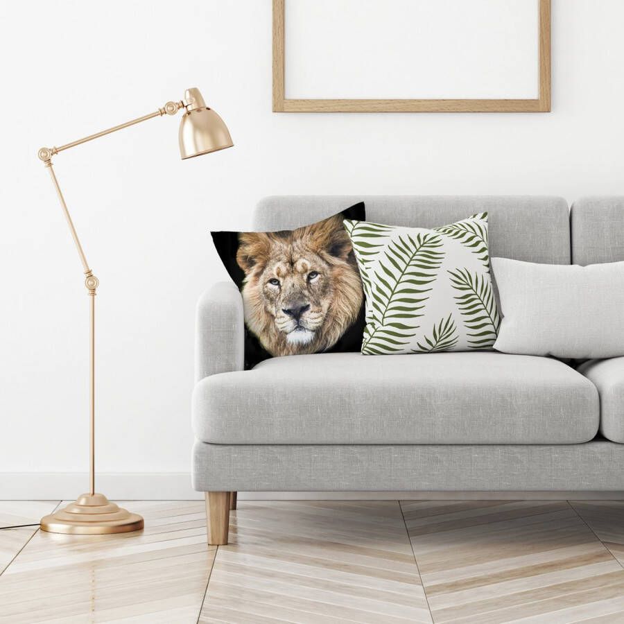 queence Sierkussen FRANK Kussenhoes leeuw dierenmotief wild dier majestueus natuurmotief krachtig (1 stuk)