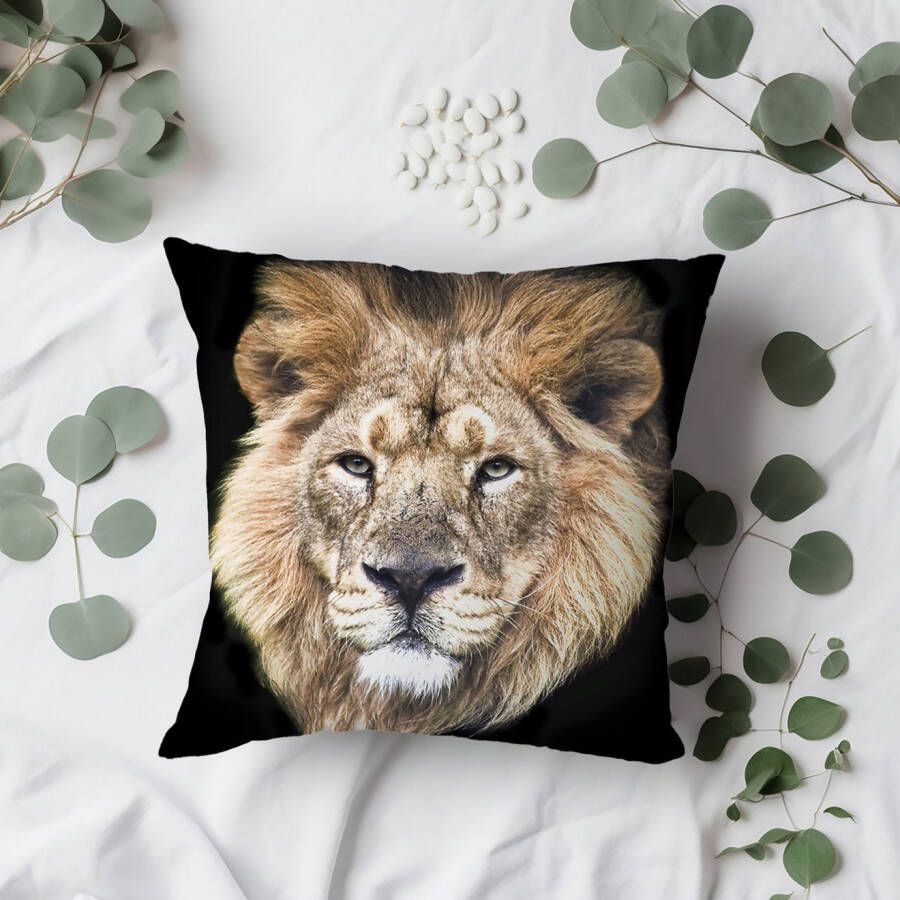 queence Sierkussen FRANK Kussenhoes leeuw dierenmotief wild dier majestueus natuurmotief krachtig (1 stuk)