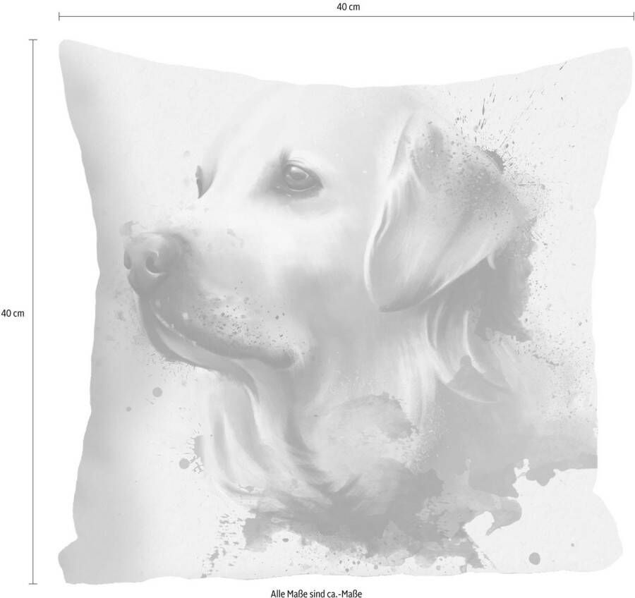 queence Sierkussen Golden Retriever Kussenovertrek zonder vulling(1 stuk)