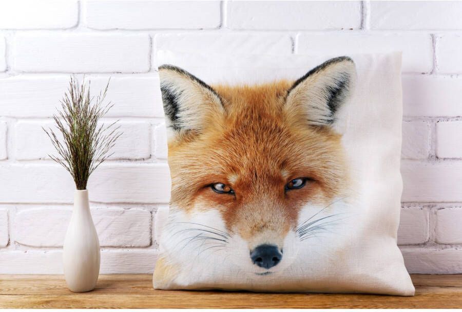queence Sierkussen Joleen Kussenhoes voskop vos dierenmotief bosdier getekend natuurmotief (1 stuk)
