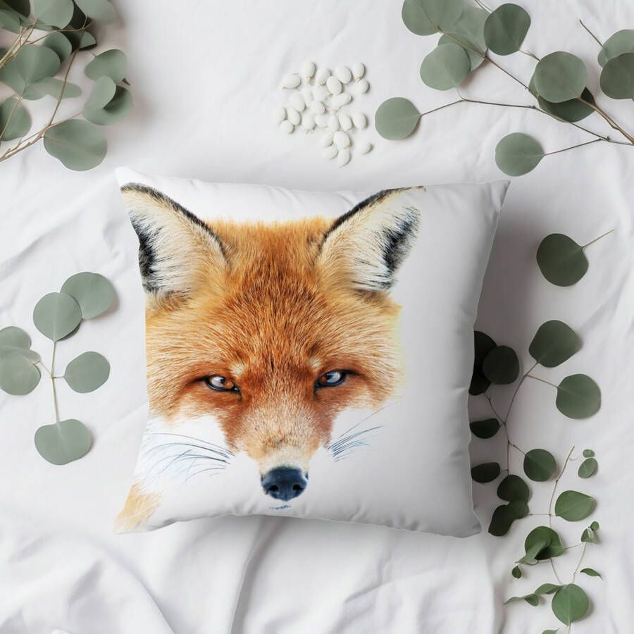 queence Sierkussen Joleen Kussenhoes voskop vos dierenmotief bosdier getekend natuurmotief (1 stuk)