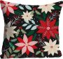 Queence Sierkussen Kerstster Kussenhoes kleurrijke bloemen floraal kleurrijk natuur bloemenpatroon (1 stuk) - Thumbnail 2
