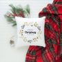 Queence Sierkussen Carolina Kussenhoes Vrolijk Kerstfeest wit kerstmotief feestelijk winterachtig (1 stuk) - Thumbnail 4