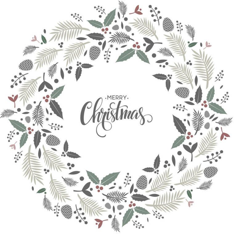 queence Sierkussen Lavendel Kussenhoes Vrolijk Kerstfeest wit krans kerst feestelijk decoratief (1 stuk)