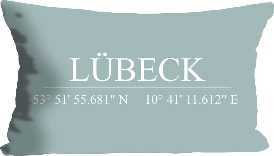 queence Sierkussen Lübeck met opschrift kussenovertrek zonder vulling(1 stuk)